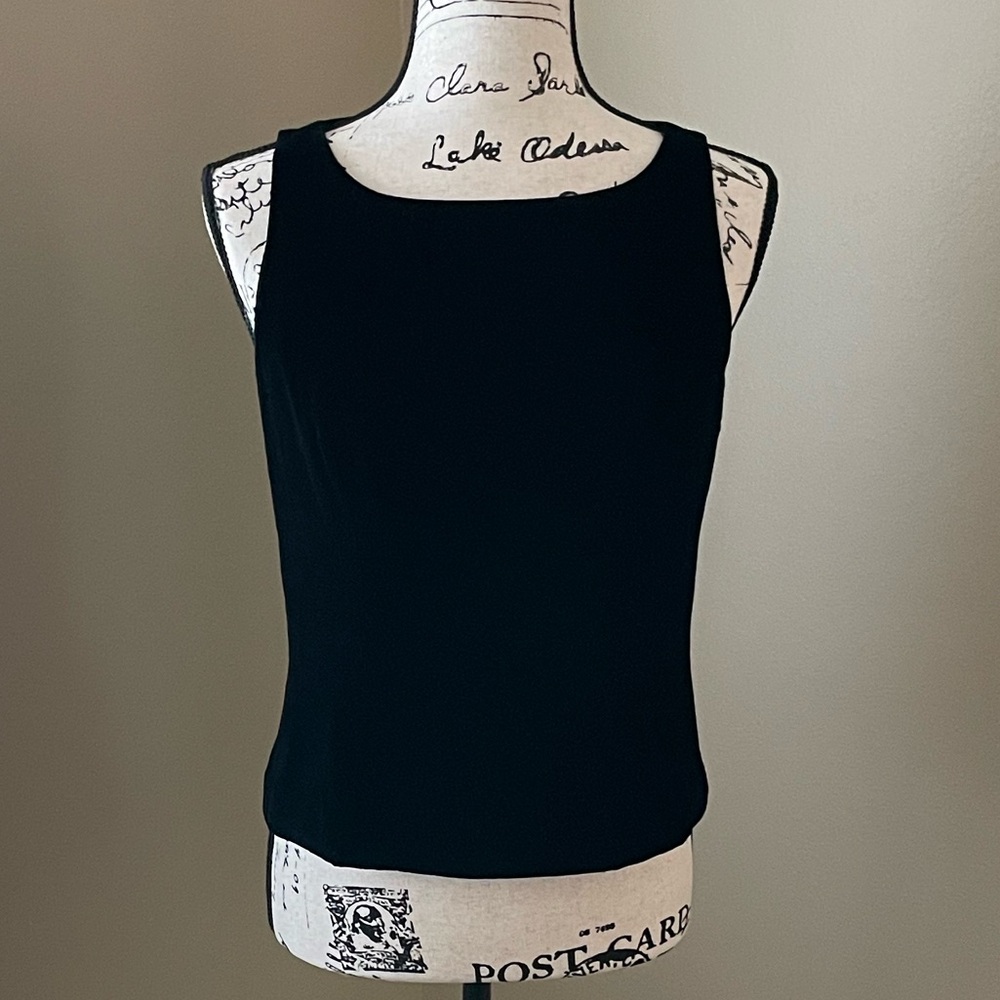 Ann Taylor Sleeveless Black Velvet Top